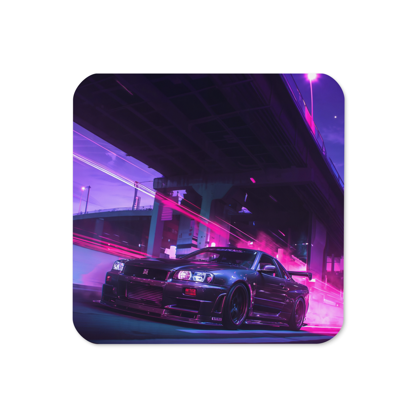 Nissan Skyline R34 Nightdrive Cork-back coaster