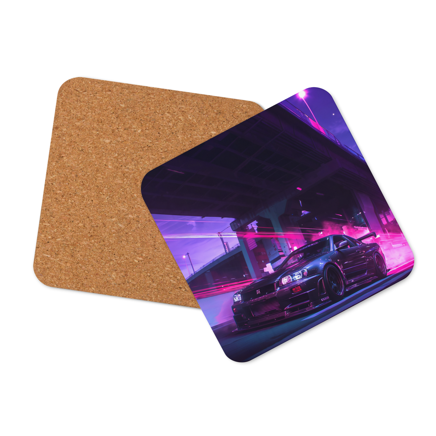 Nissan Skyline R34 Nightdrive Cork-back coaster
