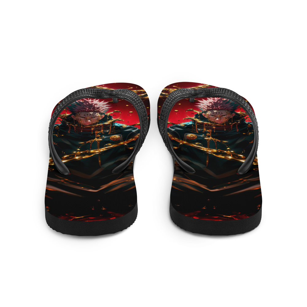 Sukuna Gold Liquid Flip-Flops