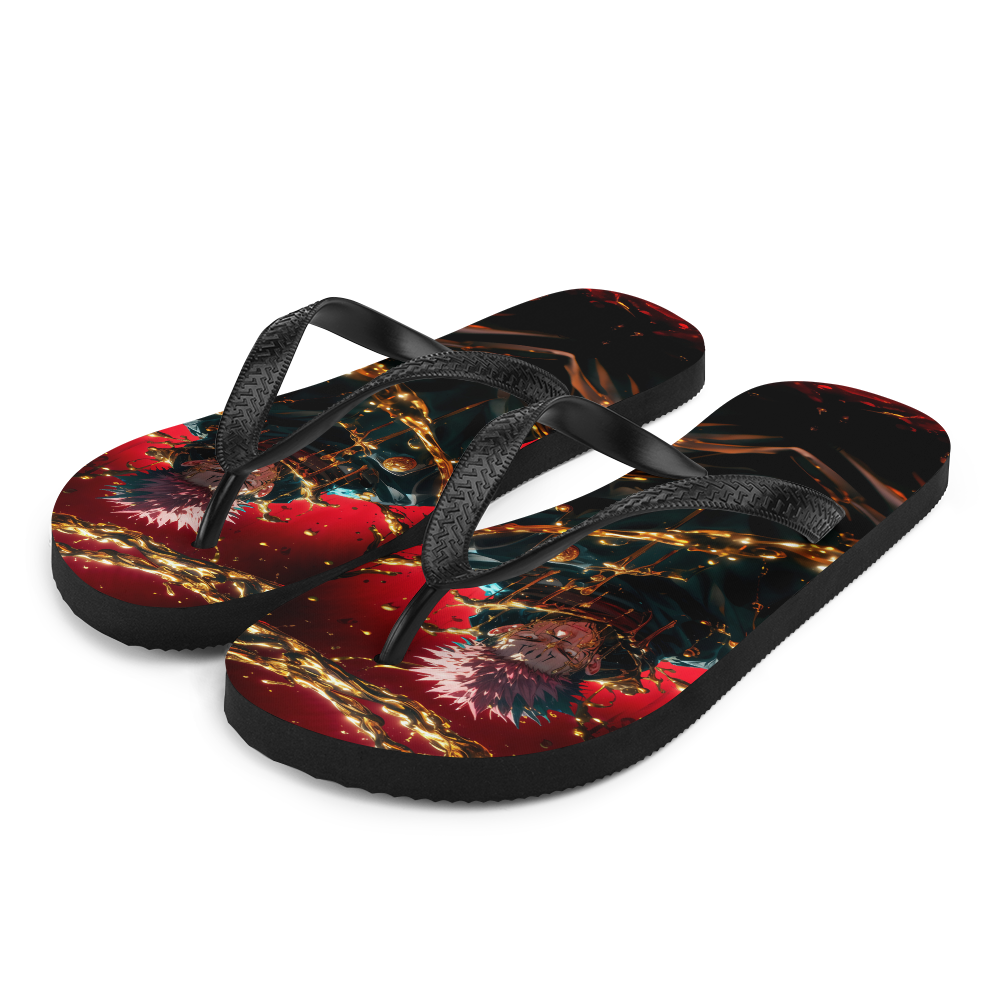 Sukuna Gold Liquid Flip-Flops