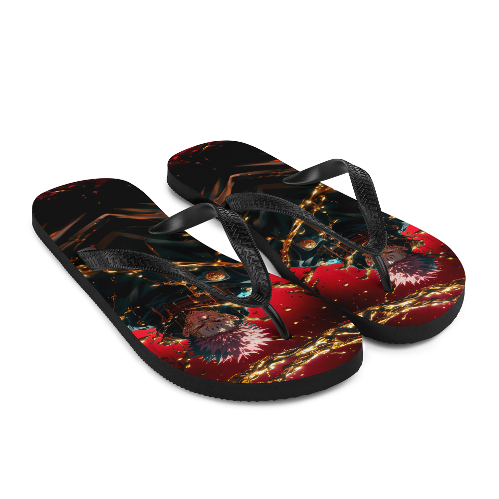 Sukuna Gold Liquid Flip-Flops