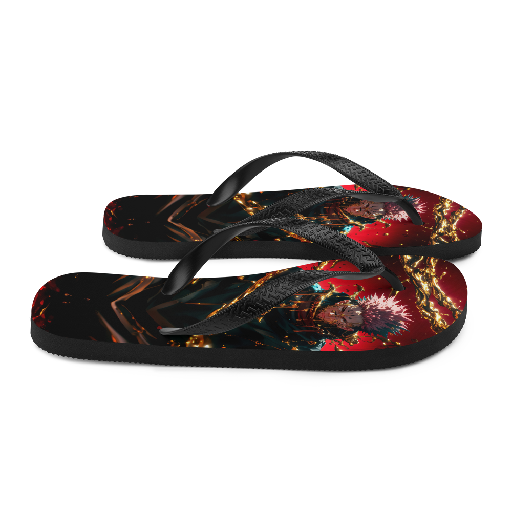 Sukuna Gold Liquid Flip-Flops