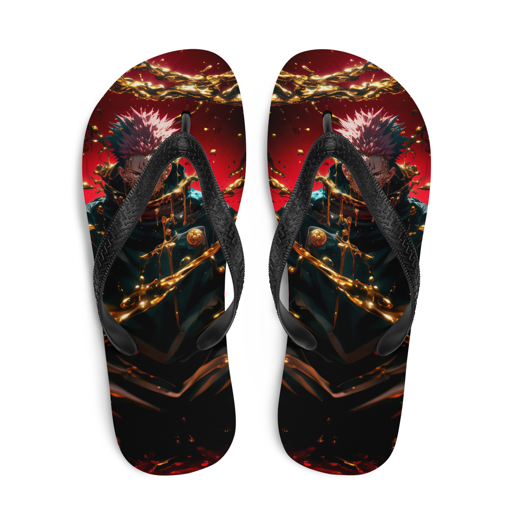 Sukuna Gold Liquid Flip-Flops
