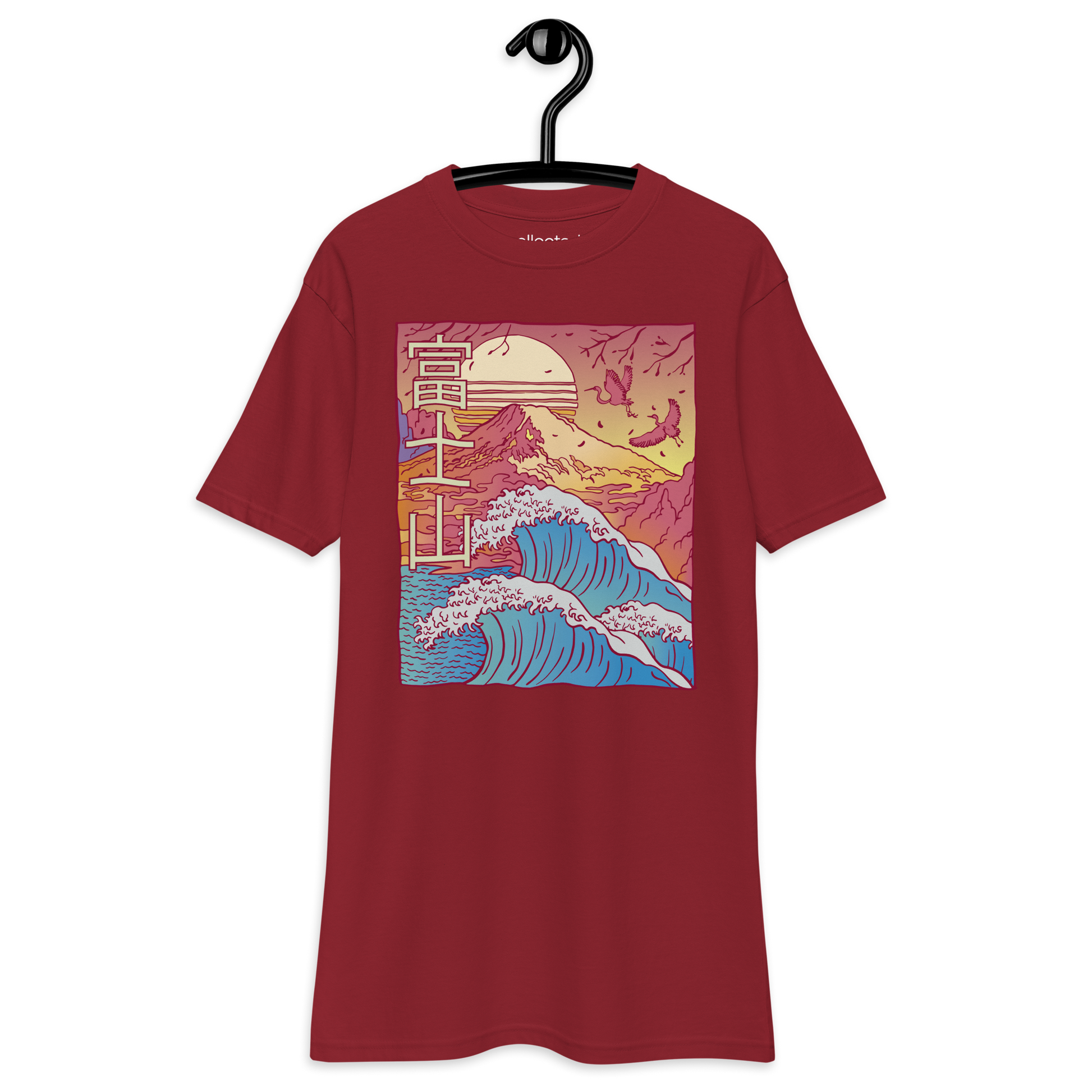 Mount Fuji with Waves Heavyweight Tee - Collected Vibes