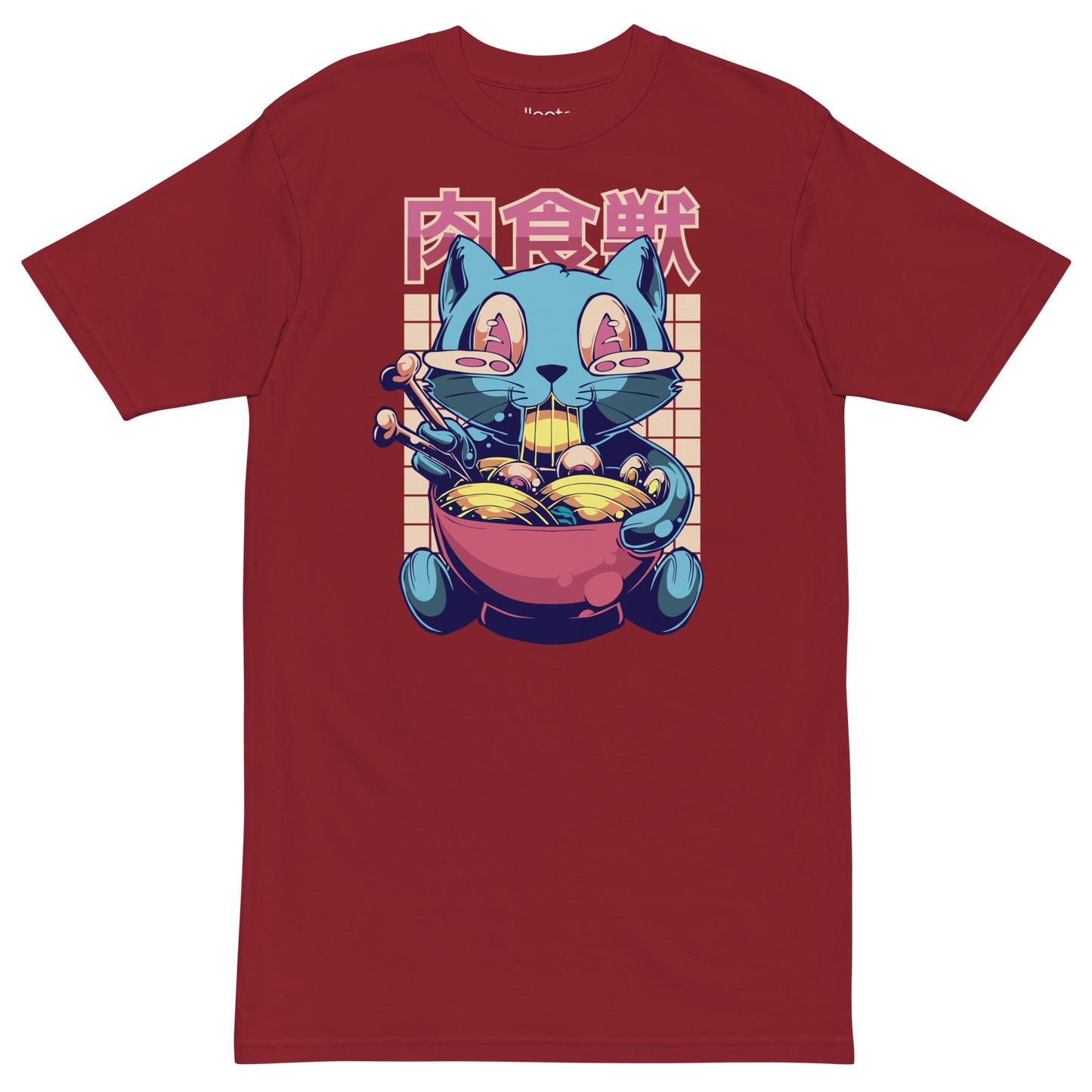 Cat eating Ramen Heavyweight Tee - Collected Vibes