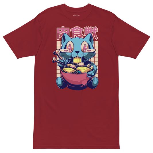 Cat eating Ramen Heavyweight Tee - Collected Vibes