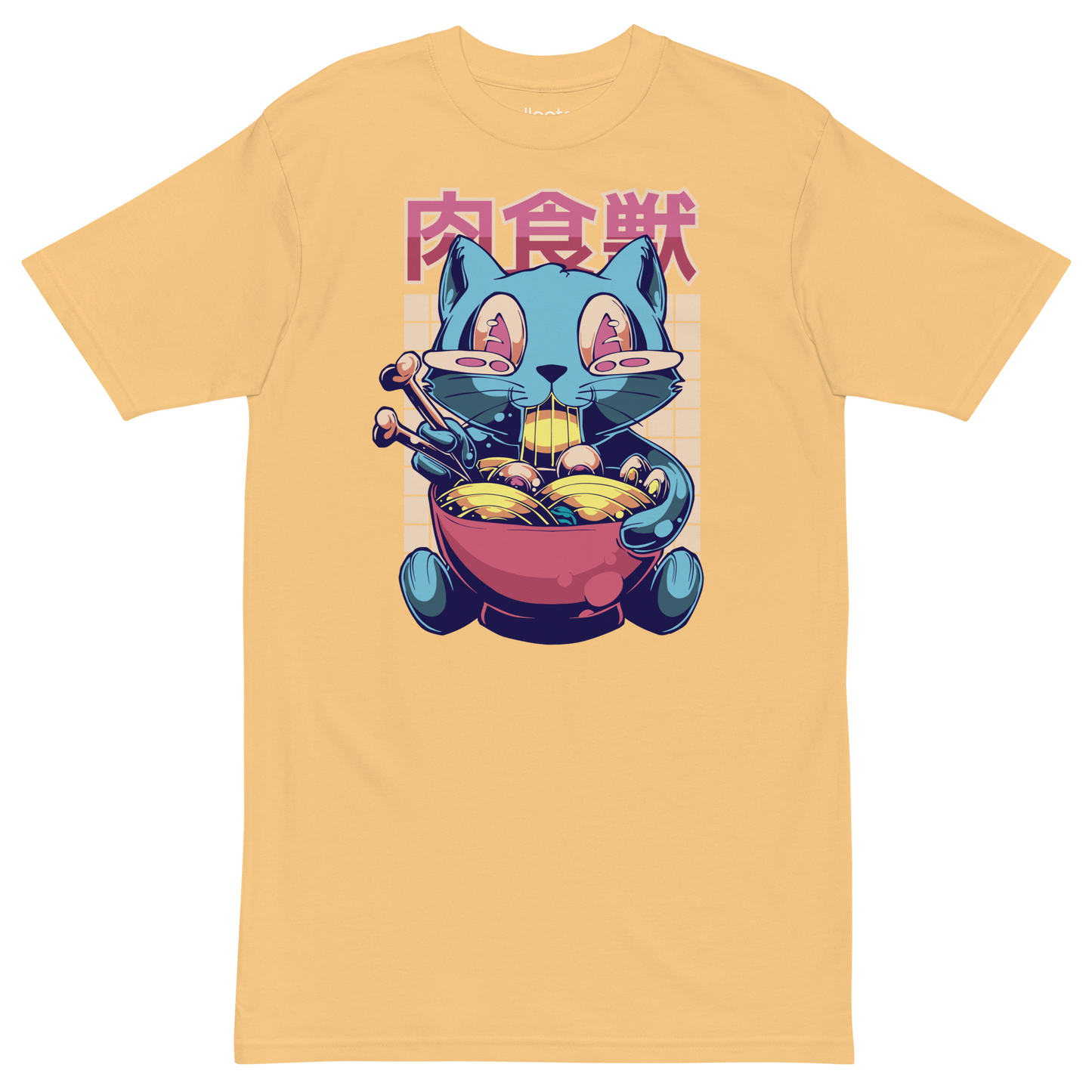 Cat eating Ramen Heavyweight Tee - Collected Vibes