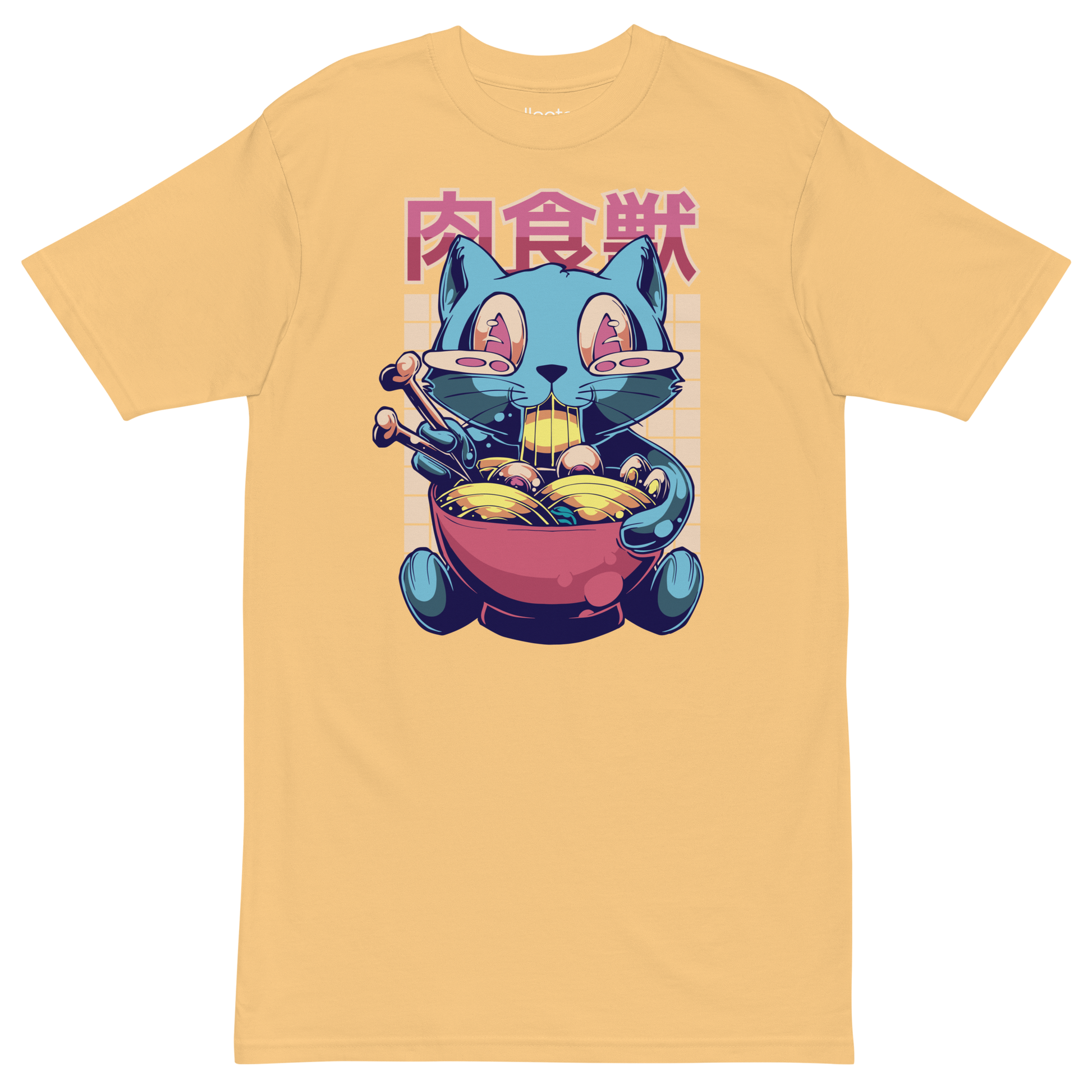 Cat eating Ramen Heavyweight Tee - Collected Vibes