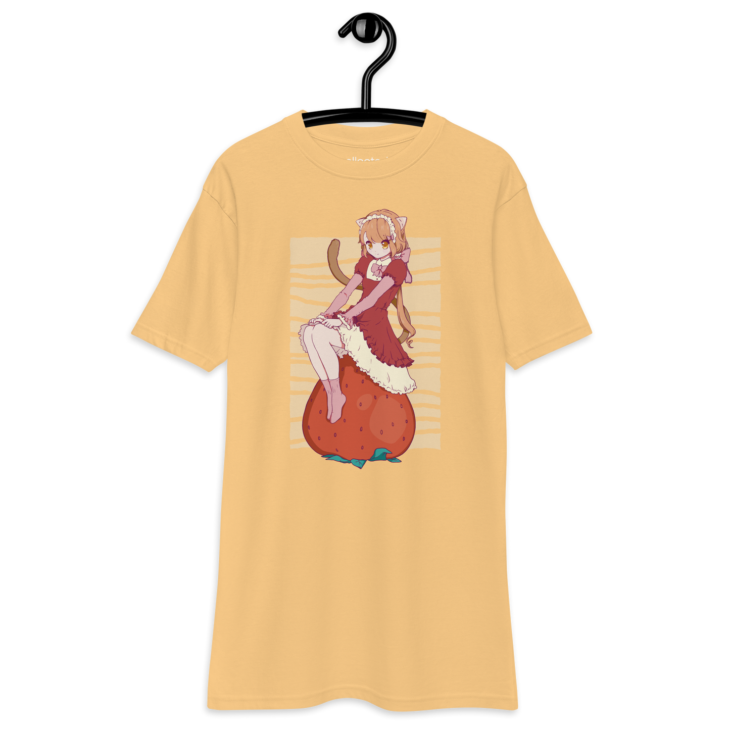 Cute Girl on a Strawberry Heavyweight Tee - Collected Vibes