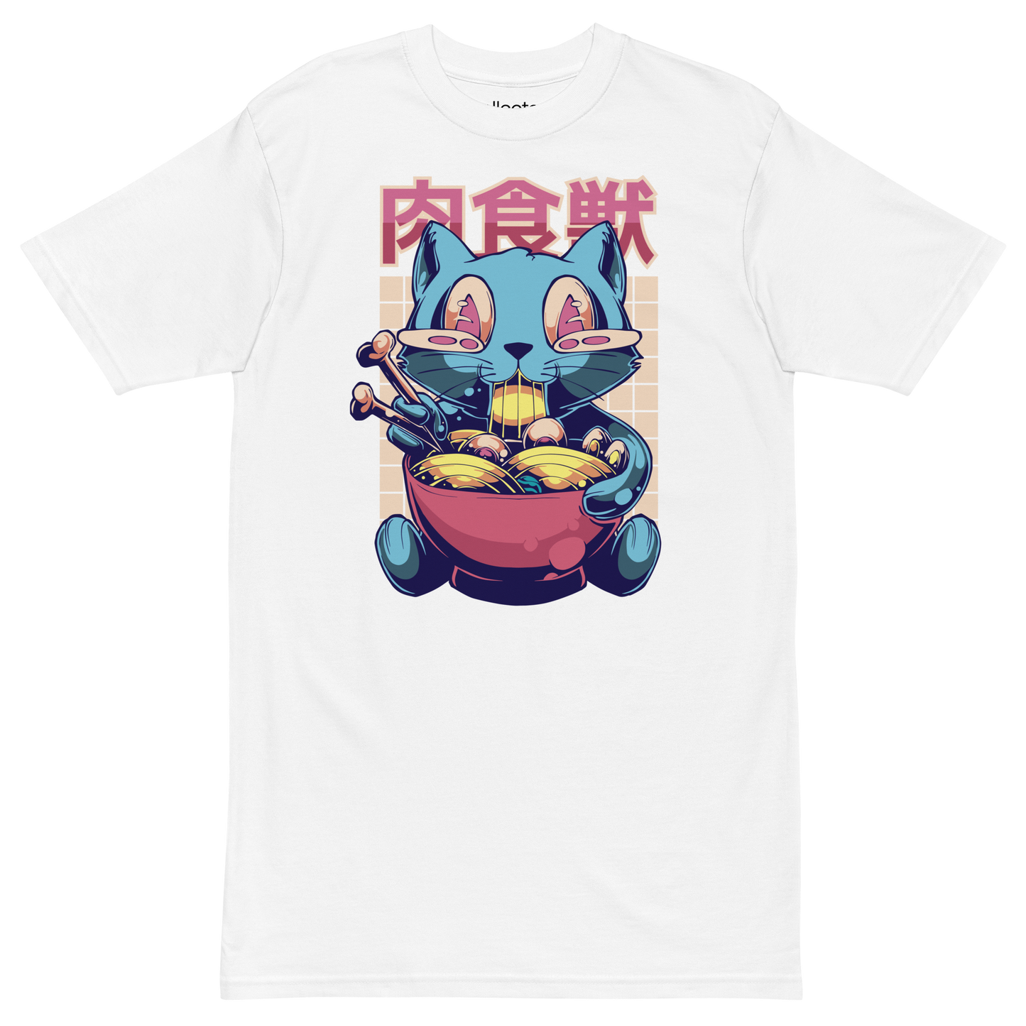 Cat eating Ramen Heavyweight Tee - Collected Vibes