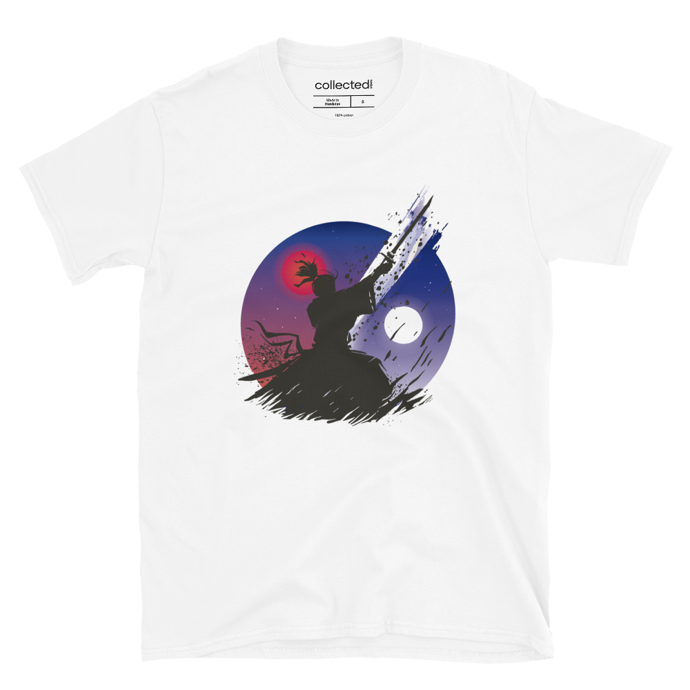 Samurai under Moon Unisex T-Shirt - Collected Vibes